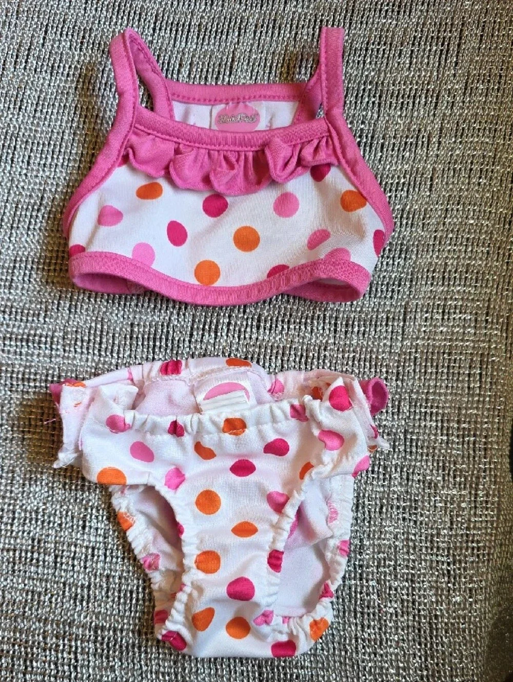 Pink Polka Dot Ruffle Swim Set for Babe Dog